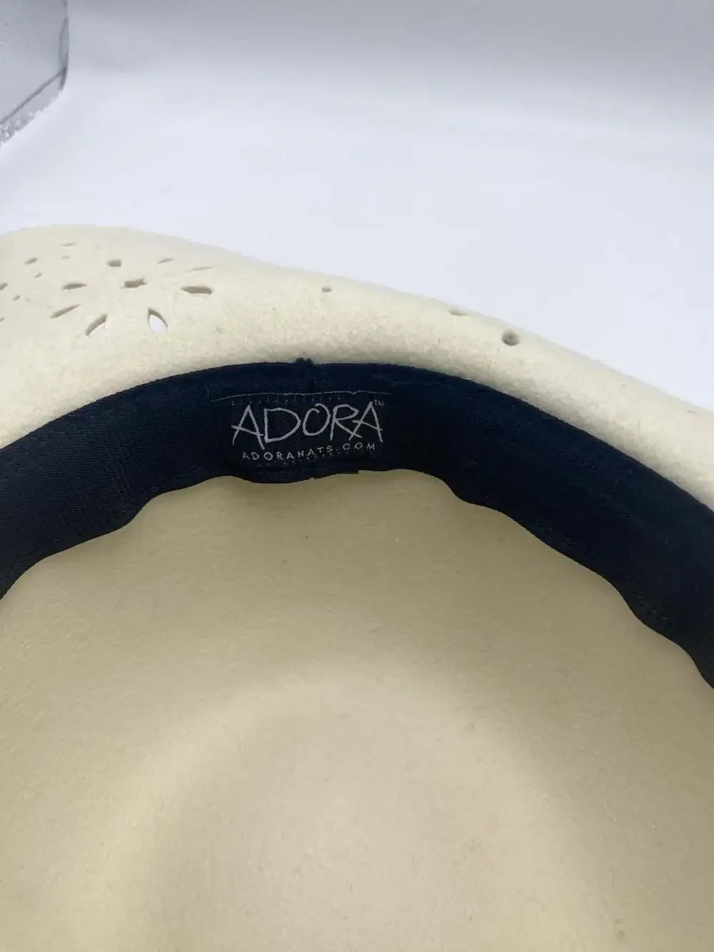 Adora Felt Sun Hat with Perforated Brim and Burgundy Band (hats)